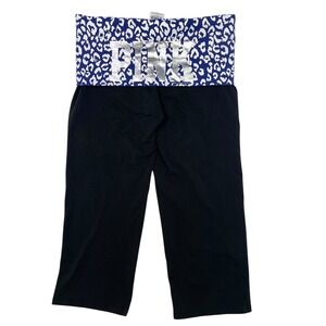 Y2K Victoria's Secret PINK Fold Over Yoga Pants Crop Leopard Logo Spell-out Sz S